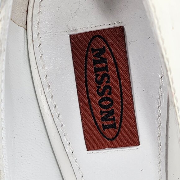 MISSONI Runway White Leather Caged Peep Toe Pumps Heels Ankle Strap NEW FLAWED - Picture 10 of 13